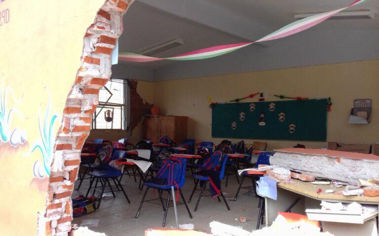 Sin restaurar 98 escuelas dañadas por el sismo de 2017 en Edoméx