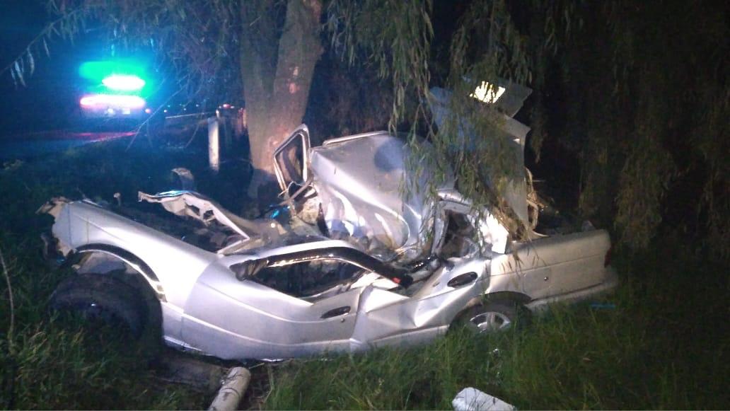 Muere al impactar su auto contra árbol en carretera Toluca-Palmillas