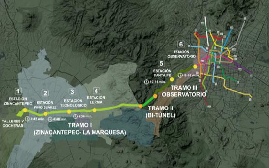 Por obras del Tren Interurbano cerrarán dos carriles en la México-Toluca