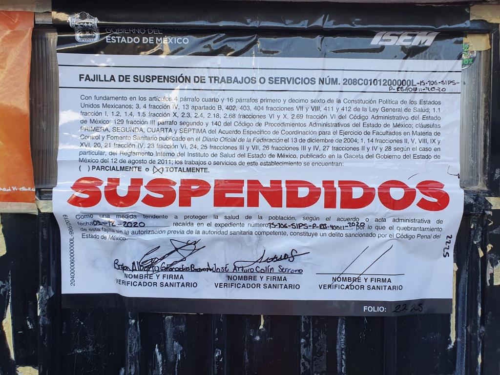 Suspende Coprisem centros cheleros en Toluca