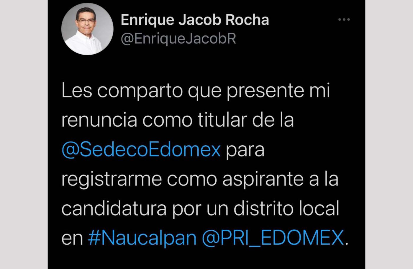 Renuncia Jacob Rocha a la SEDECO en pos de una diputación local