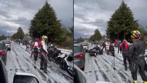 VIDEOS | Granizada en la México-Cuernavaca provoca cuatro accidentes