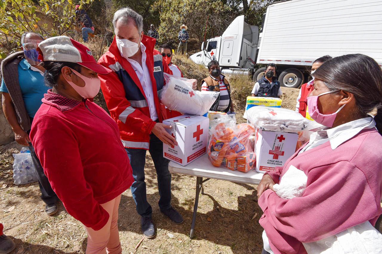 400 familias de Texcoco reciben ayuda humanitaria de Cruz Roja Mexicana