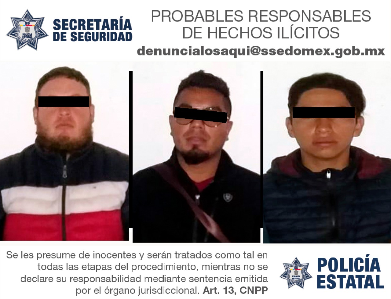 Tres detenidos en Coatepec Harinas por asaltar camiones repartidores