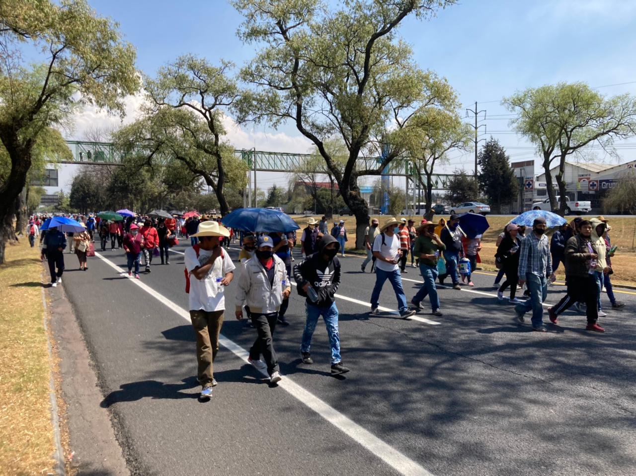 Por despojo de tierras, marchan ejidatarios de San Pedro Tultepec en Toluca