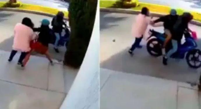 VIDEO | Mujer desarma a ladrón para recuperar su bolsa en intento de asalto