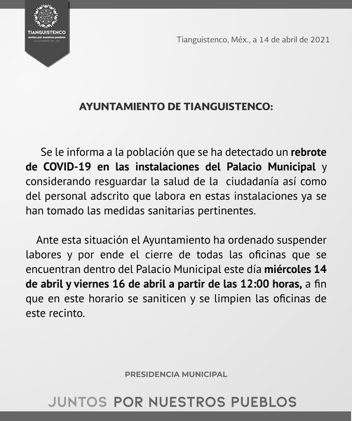 Rebrote de Covid-19 en Santiago Tianguistenco