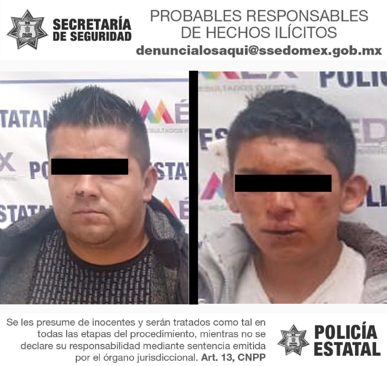 Tras persecución, policía captura a dos asaltantes en Tenango del Valle