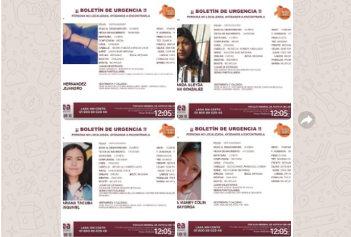 Desaparecen cuatro mujeres en el Valle de Toluca en los últimos 18 días