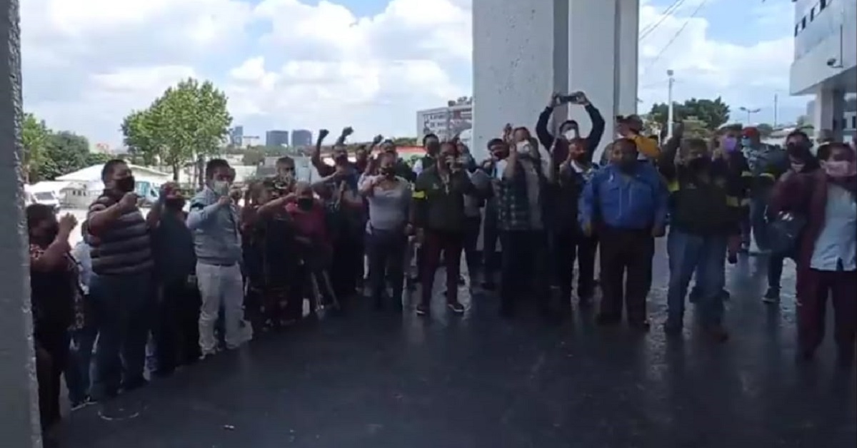 Video: Protestan sindicalizados de Naucalpan; aún no les han cubierto la quincena