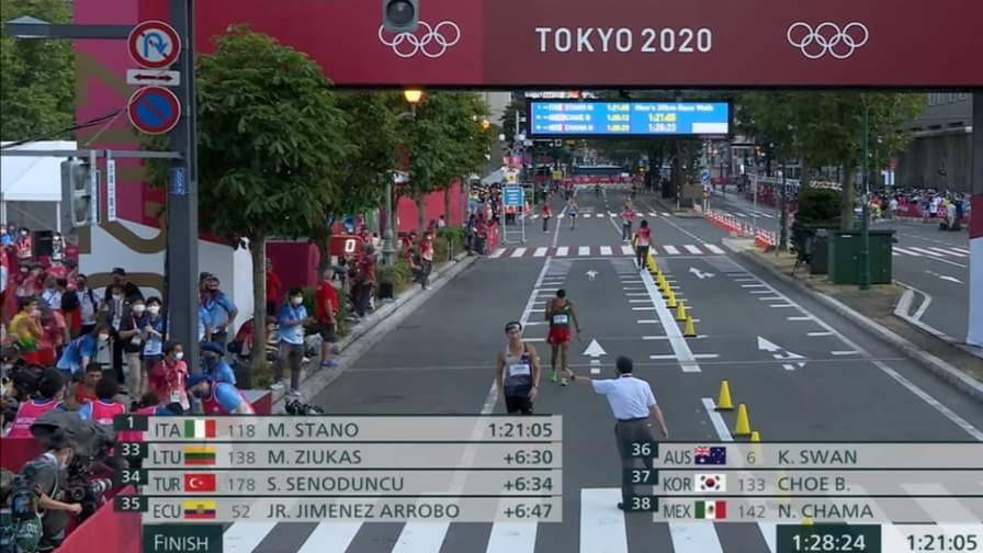 El mexiquense Noel Chama terminó en el lugar 38 en la prueba de caminata 20 km de Tokio 2020