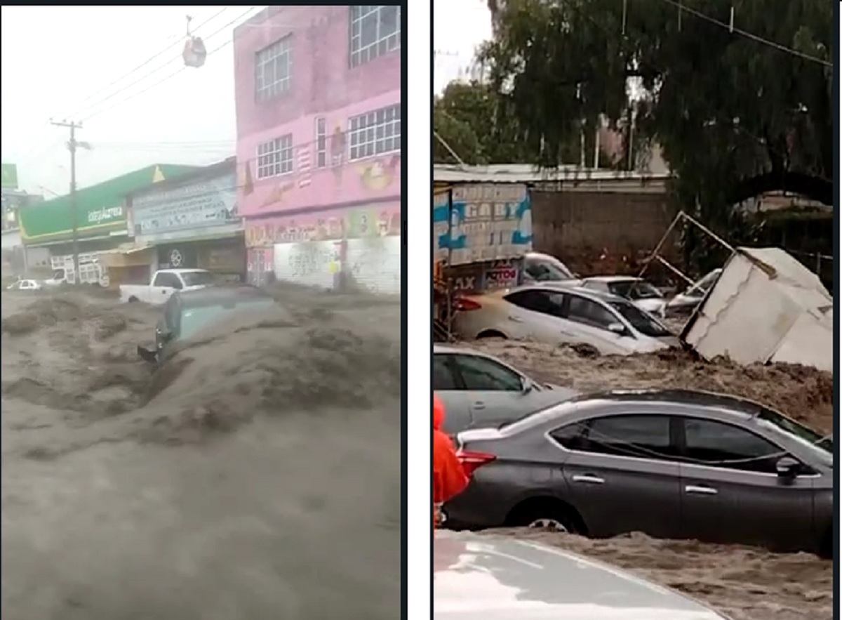 Video: Tromba golpea a habitantes de Ecatepec; drenaje queda colapsado