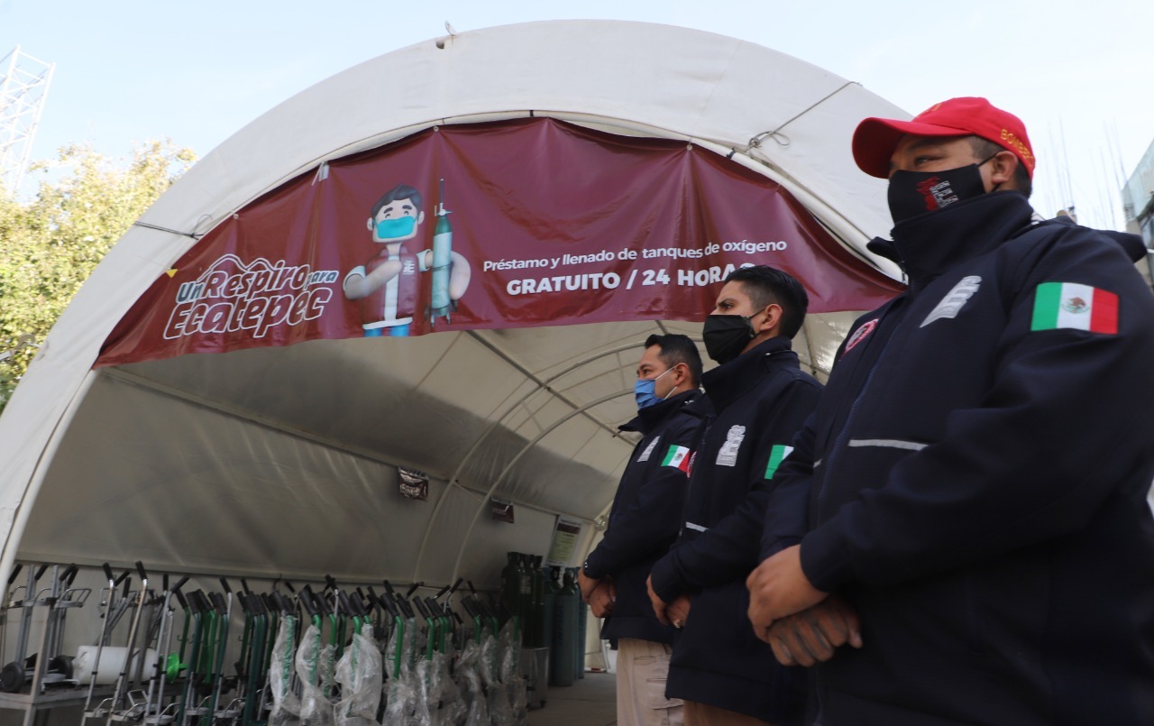 Concluye Ecatepec programa de préstamo de tanques de oxígeno a pacientes Covid-19