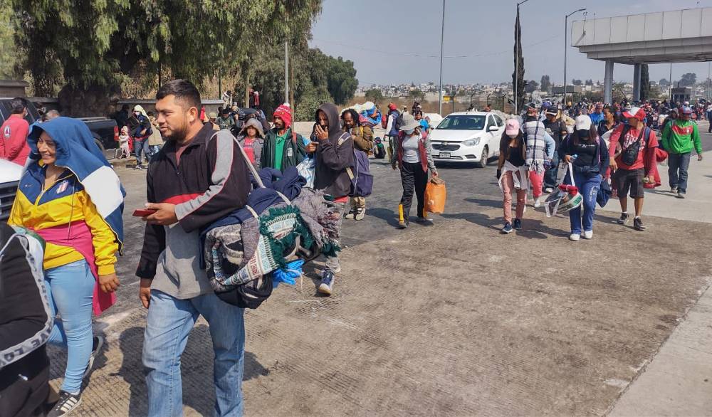 Avanza caravana migrante por el oriente del Edomex