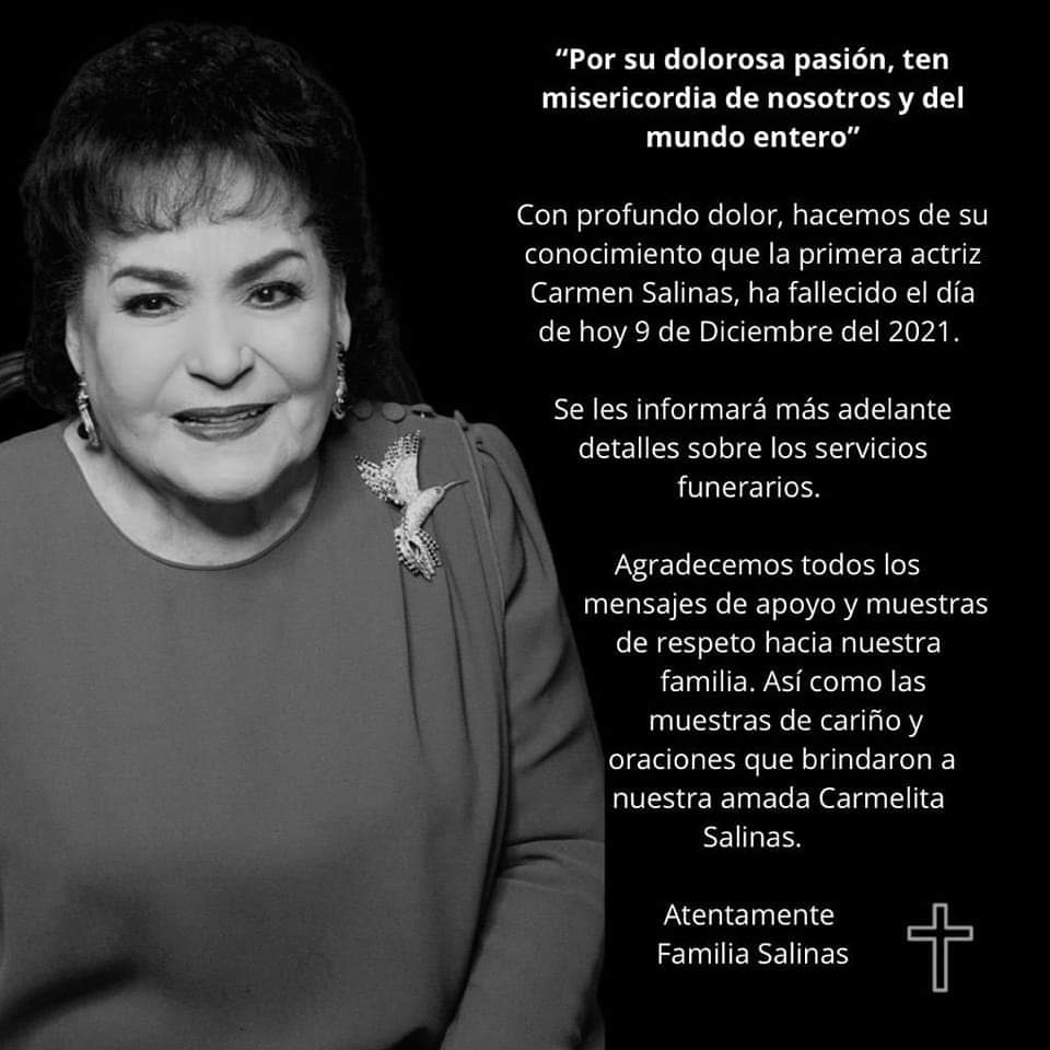 Muere Carmen Salinas Lozano