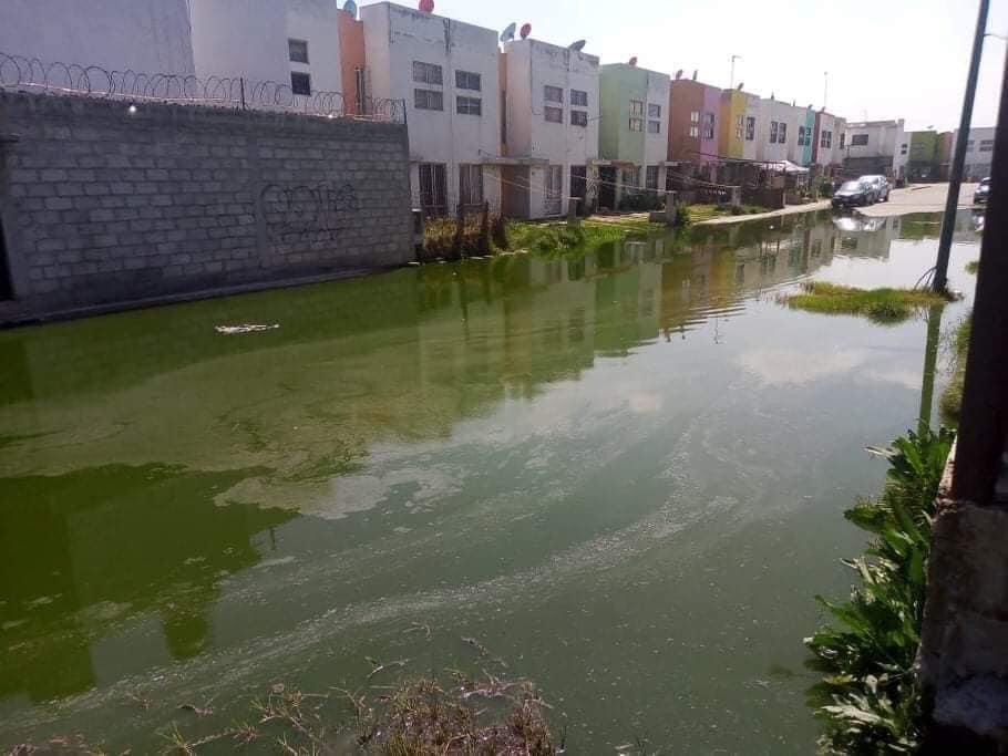 Se inundan calles de aguas negras en fraccionamiento de Zumpango