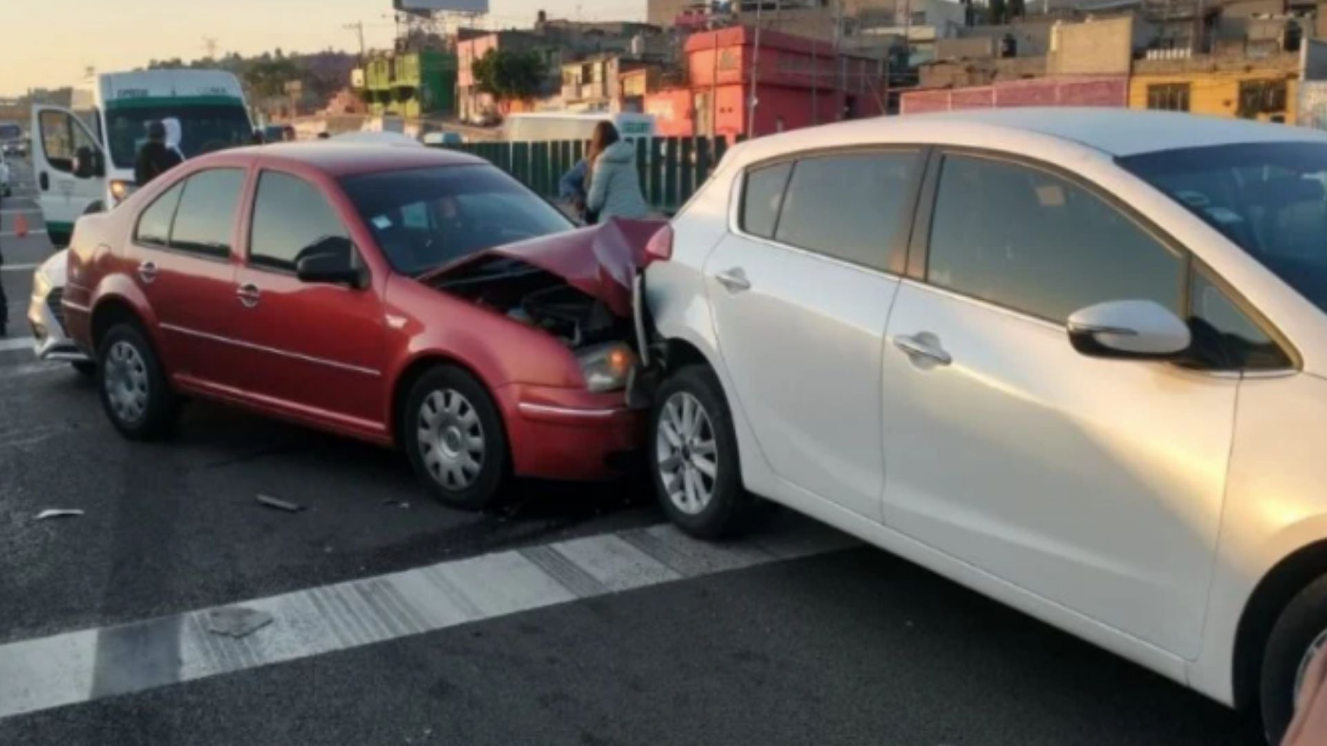 carambola en la autopista México-Puebla