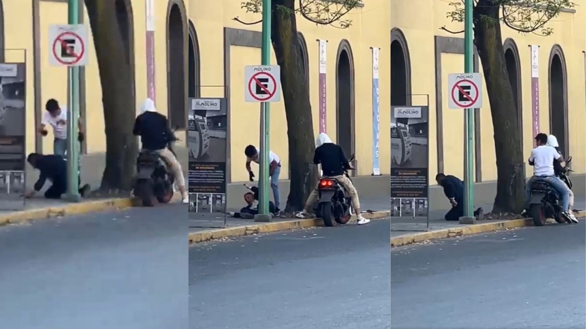 (VIDEO) Ladrones golpean a hombre en calles de Toluca