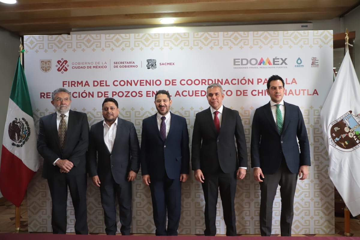 Ecatepec y CDMX recibirán agua del Acueducto Chiconautla tras firma de convenio para la perforación de 12 pozos