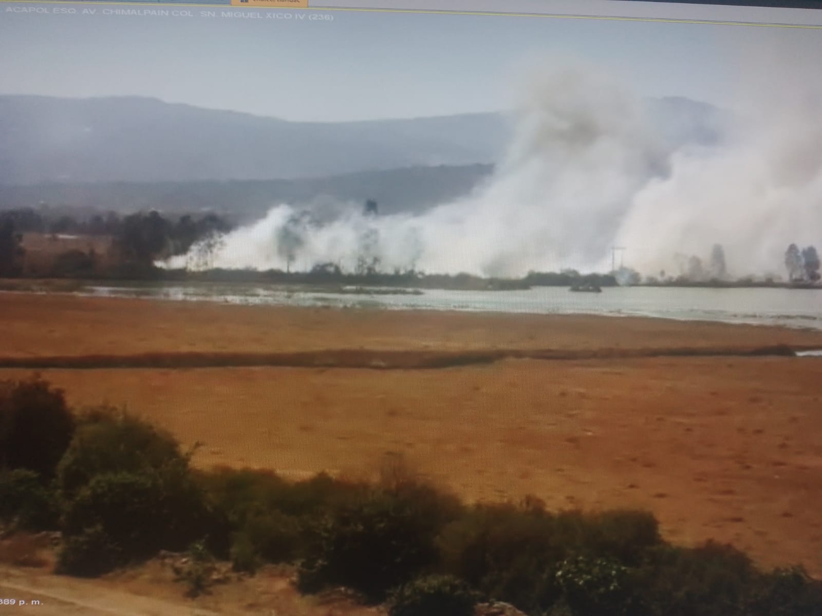 Incendio de pastizal en Tláhuac afecta a colonias de Valle de Chalco