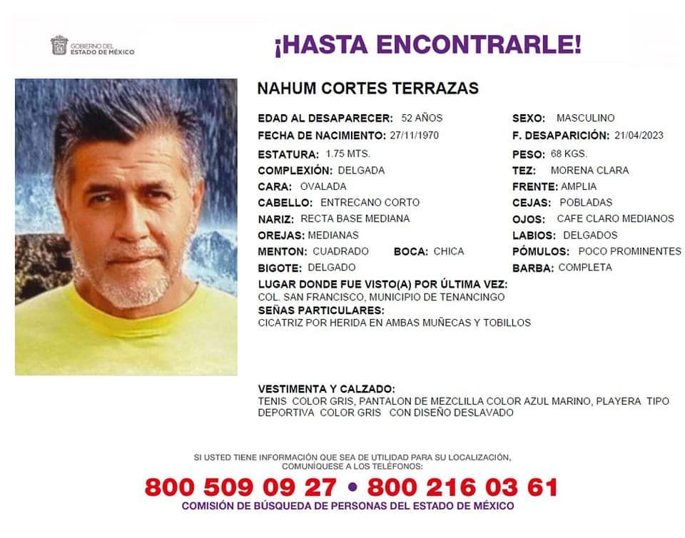 Localizan sin vida a Nahum, desapareció en Tenancingo