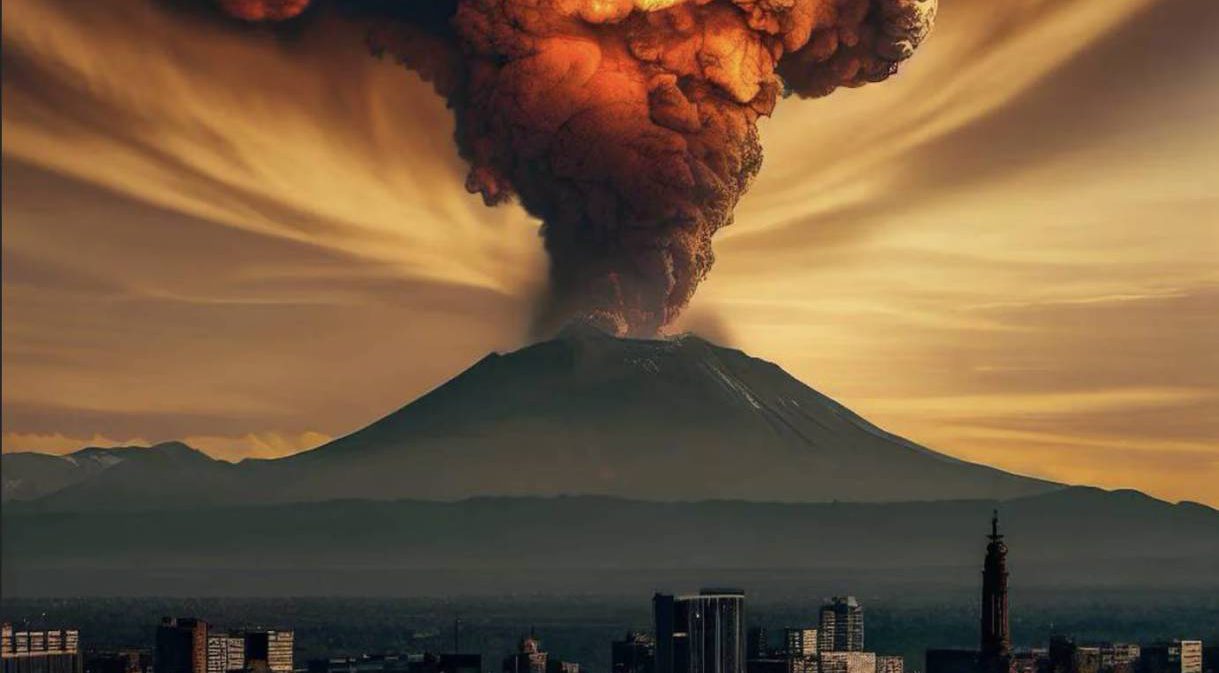 Así sería la erupción del Popocatépetl según la Inteligencia Artificial