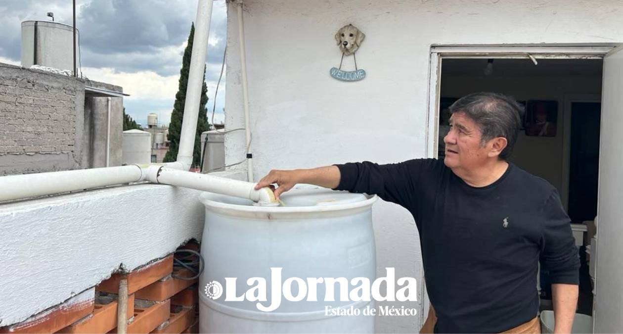 Mexiquenses crean colectores caseros de agua pluvial