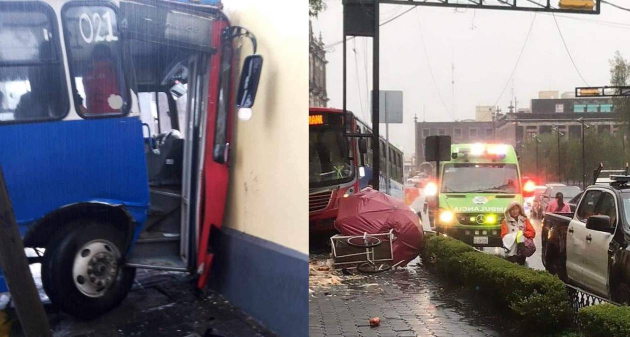 Toluca: Camión de transporte público embiste a vendedor