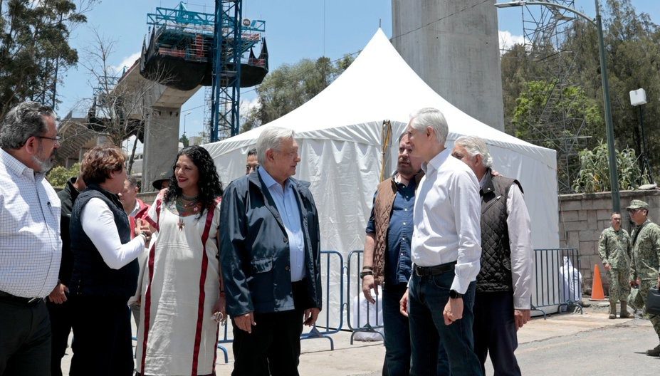 Delfina Gómez acompañó a López Obrador durante supervisión del Tren Interurbano