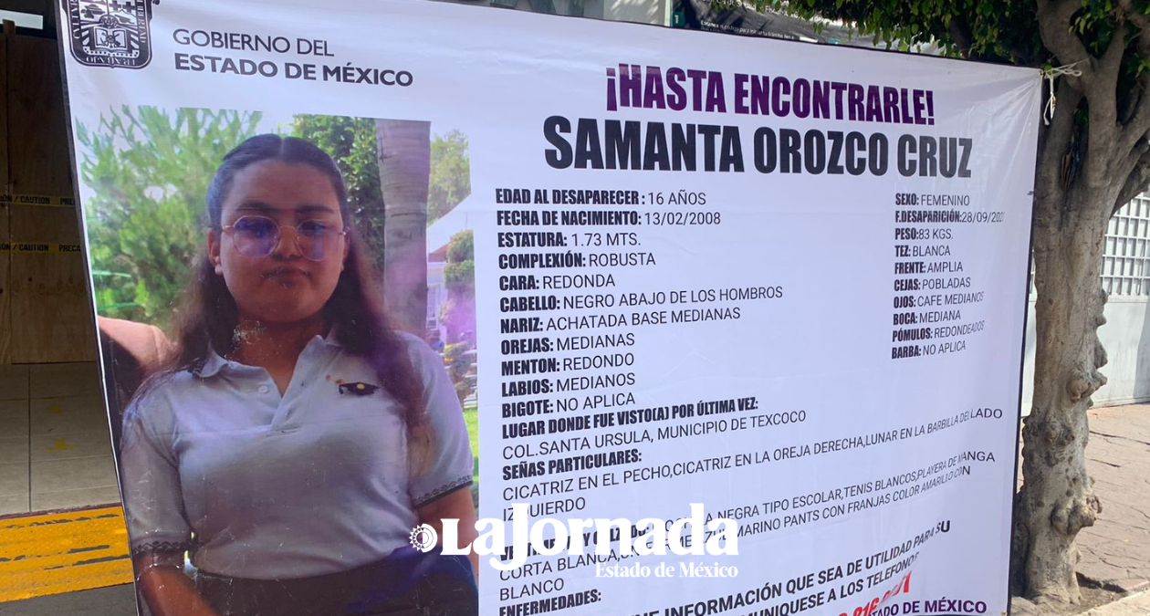 Texcoco: Manifestación en la Texcoco-Lechería, por desaparición de Samantha Orozco