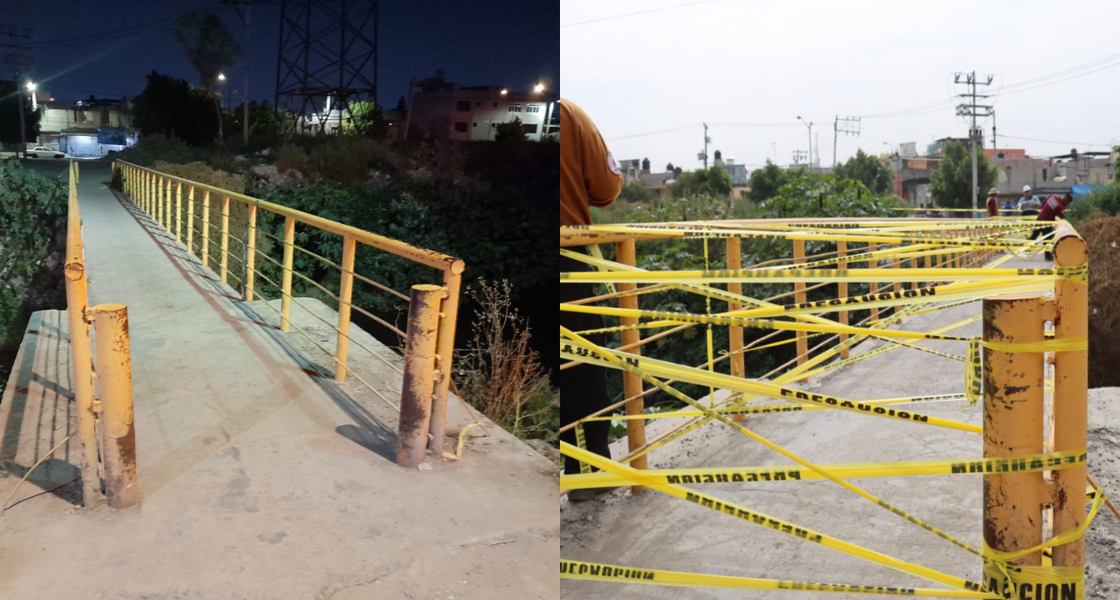 Chimalhuacán: Vecinos reabren puente peatonal clausurado