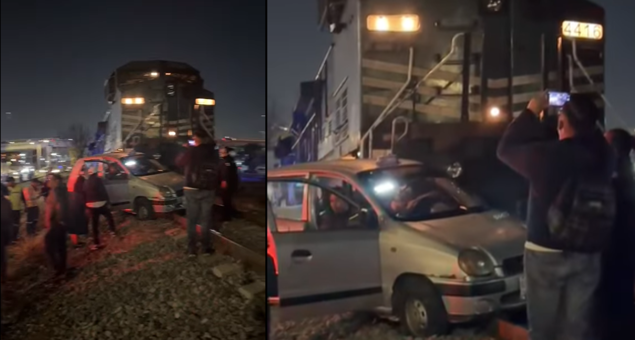 Ecatepec: Tren arrastra a un automóvil, a la altura de Plaza Las Américas