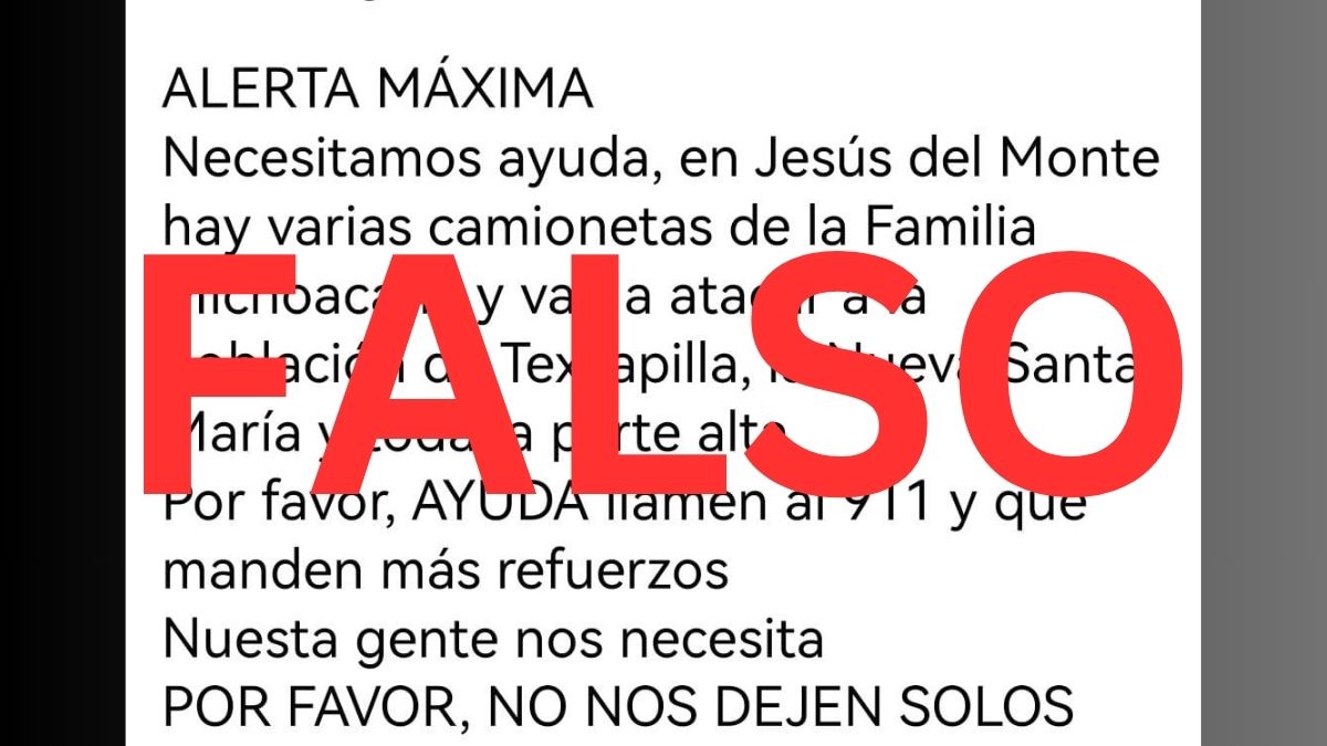 Edomex: Alertan sobre mensajes falsos de enfrentamientos de la delincuencia organizada