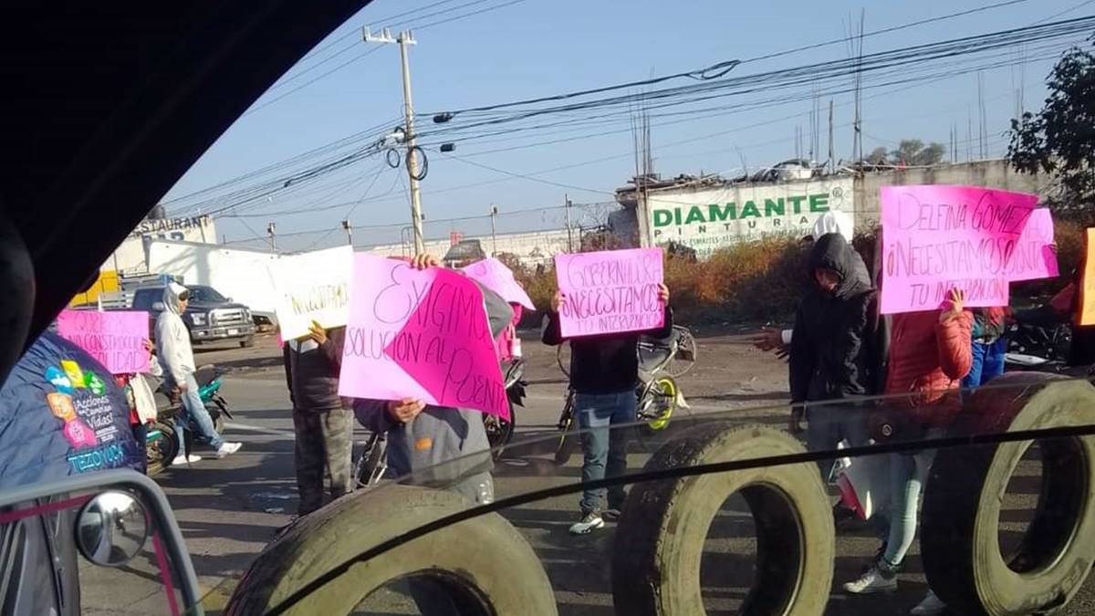 Tezoyuca: Protestan vecinos por puente vehicular sobre la Texcoco-Lechería