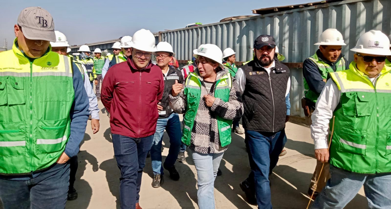 Edomex: Delfina Gómez supervisa obras del Trolebús Chalco-Santa Martha