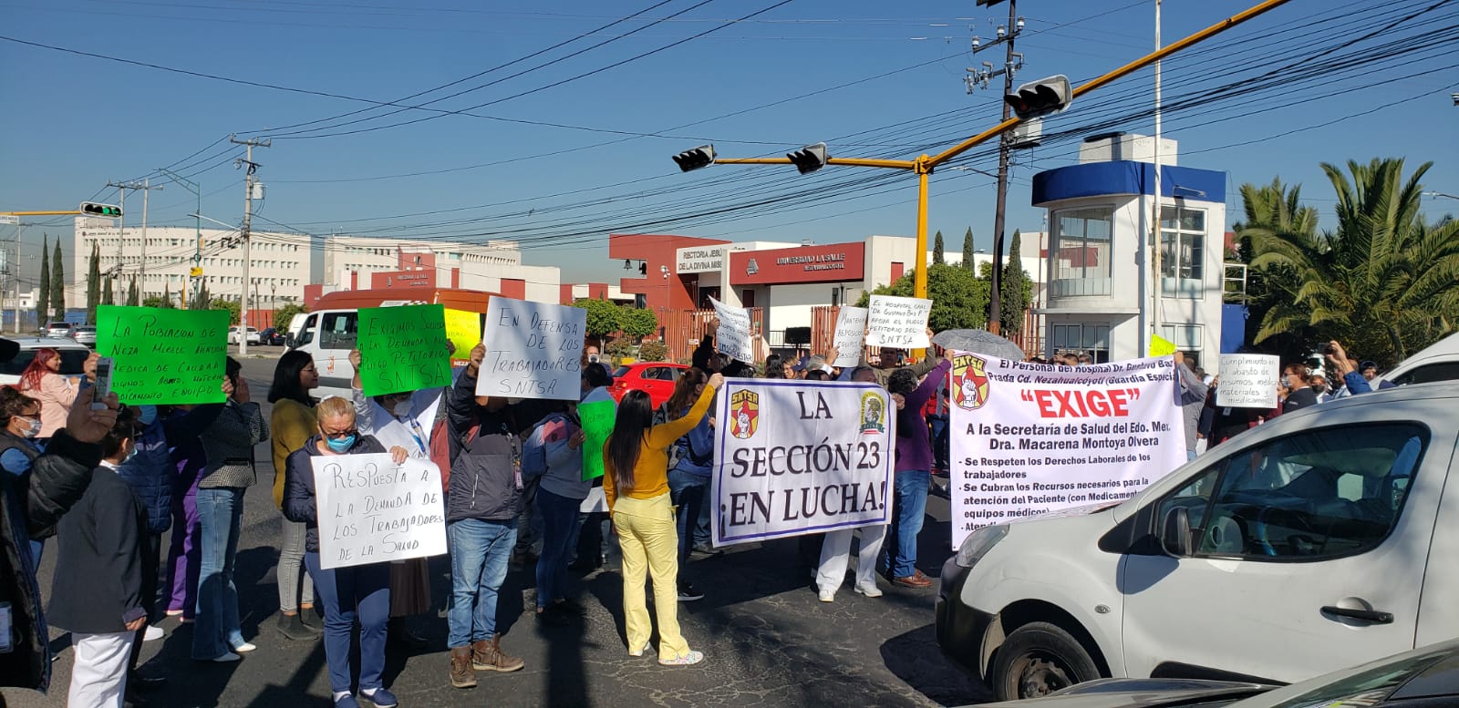 Personal de salud protesta en Chalco, Ixtapaluca, Nezahualcóyotl y Chimalhuacán