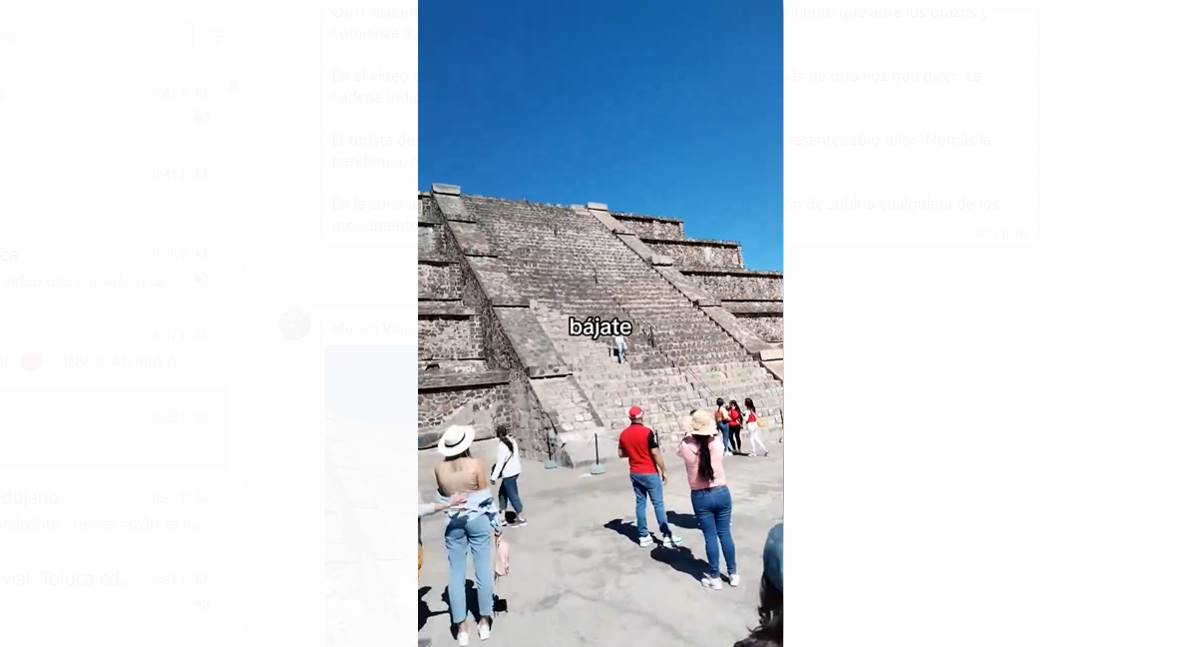 Teotihuacán: Turista desobedece y sube a la pirámide de la Luna (video)