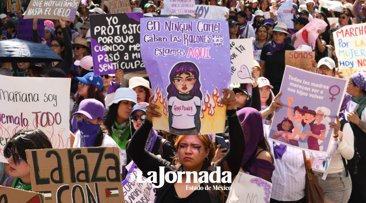 8M Toluca: “No más culpa, no más miedo, no más silencio”, protestan