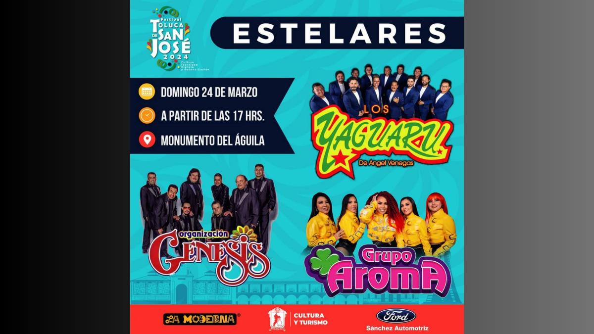 Toluca: Cartel oficial para el cierre del Festival de San José