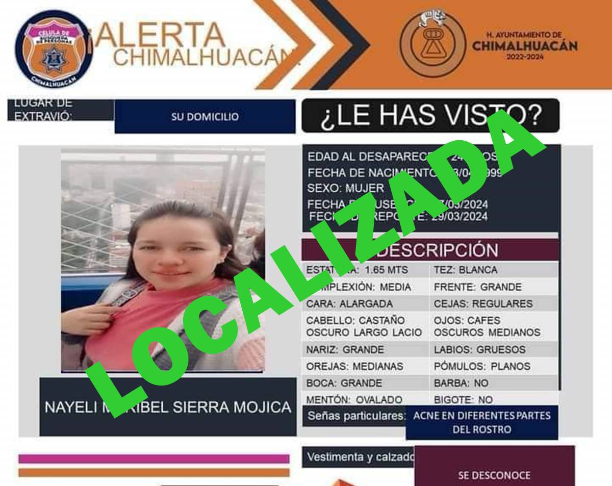 Chimalhuacán: joven reportada como desaparecida salió voluntariamente