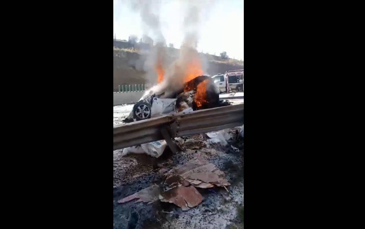 Video: ¡Terrible! Choque en la México-Puebla, se calcina auto; hay un fallecido