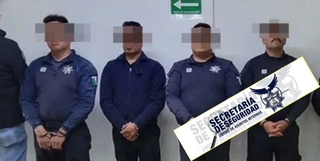 Por investigación de Unidad de Asuntos Internos detienen a cuatro policías en Metepec, Edomex