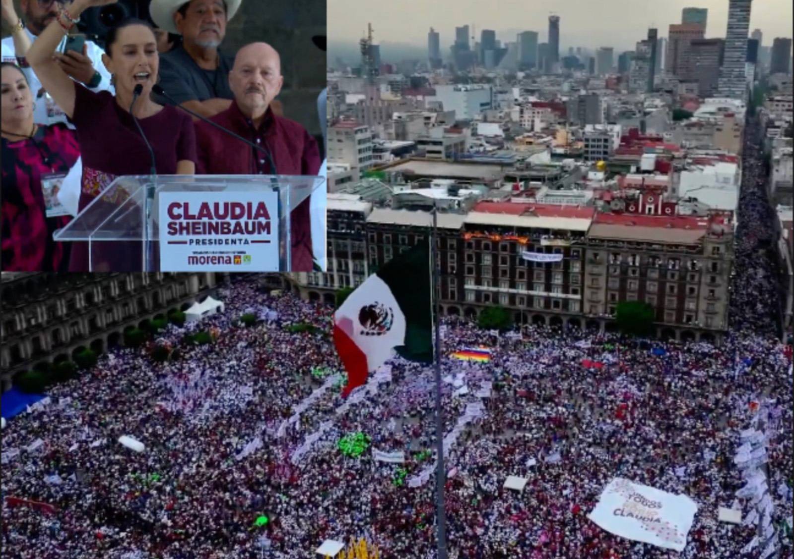 “Desde aquí lo decimos con fuerza y emoción, del Zócalo a la victoria”, Claudia Sheinbaum.