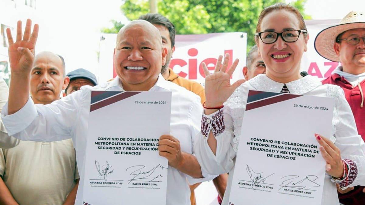 Azucena Cisneros y Raciel Pérez suman esfuerzos en temas de seguridad y agua potable