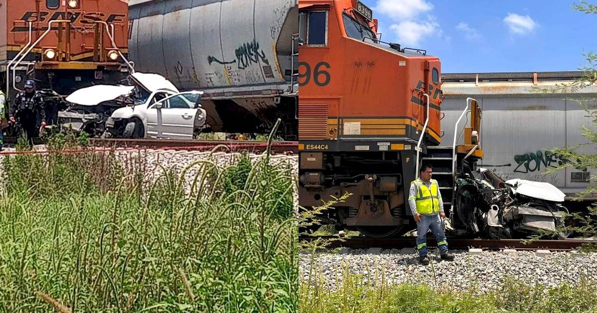 Mueren mujer y su hijito tras ser arrastrados por el tren; ya no pudieron salir del auto