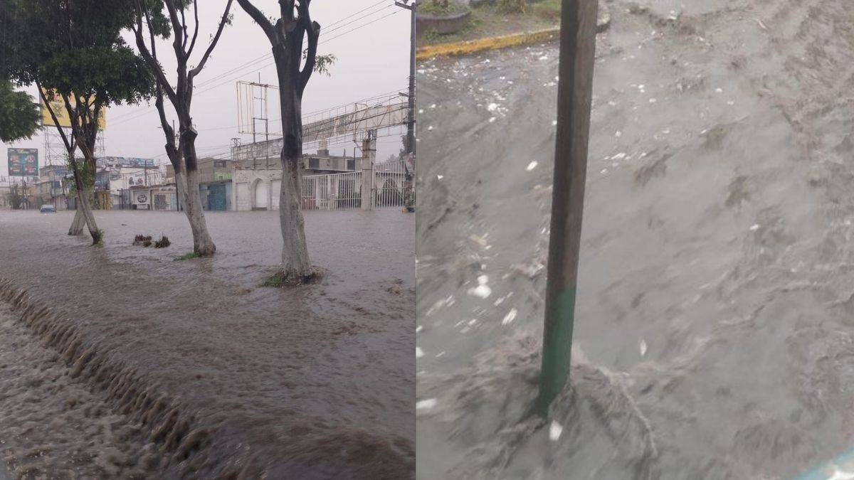 Intensa lluvia deja encharcamientos en Ecatepec y Coacalco