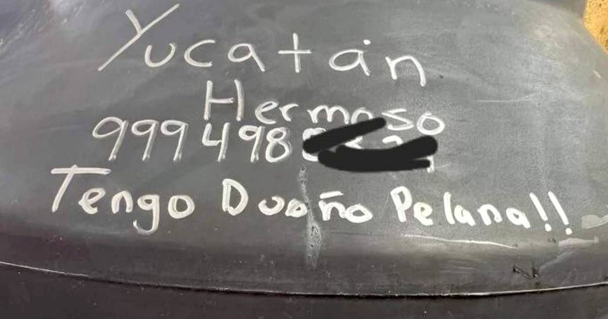 Yucatecos marcan y firman sus tinacos por si el huracán Beryl se los lleva. Foto X