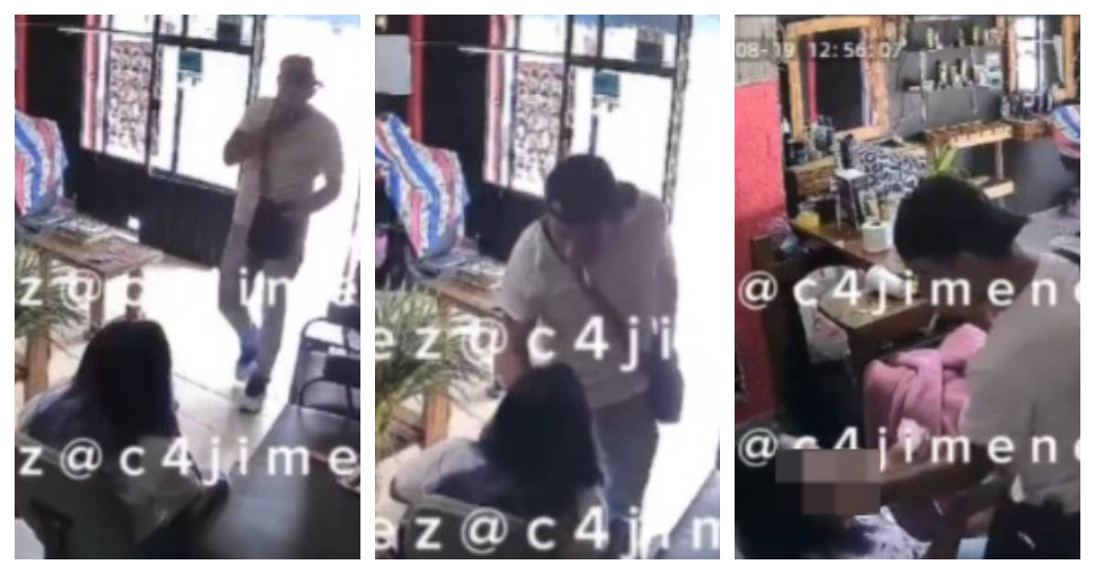 [VIDEO] Ladrón ahorca y amenaza a mujer en asalto a barbería en Chimalhuacán