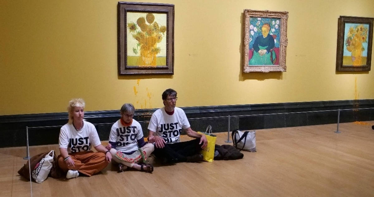 Activistas arrojan sopa a “Girasoles” de Vincent van Gogh en la Galería Nacional de Londres