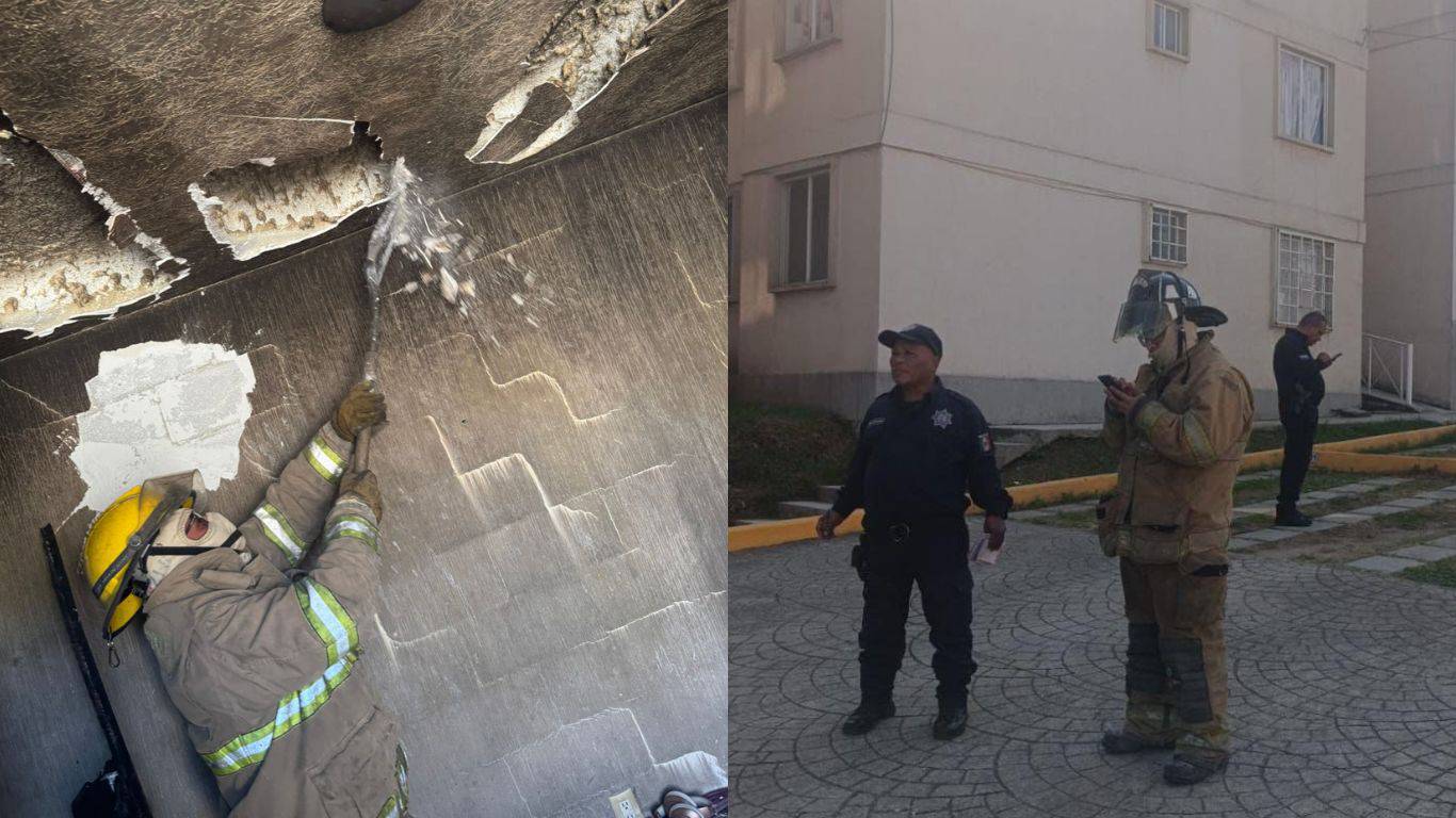 Coacalco: Se controla incendio en departamento dentro de unidad habitacional